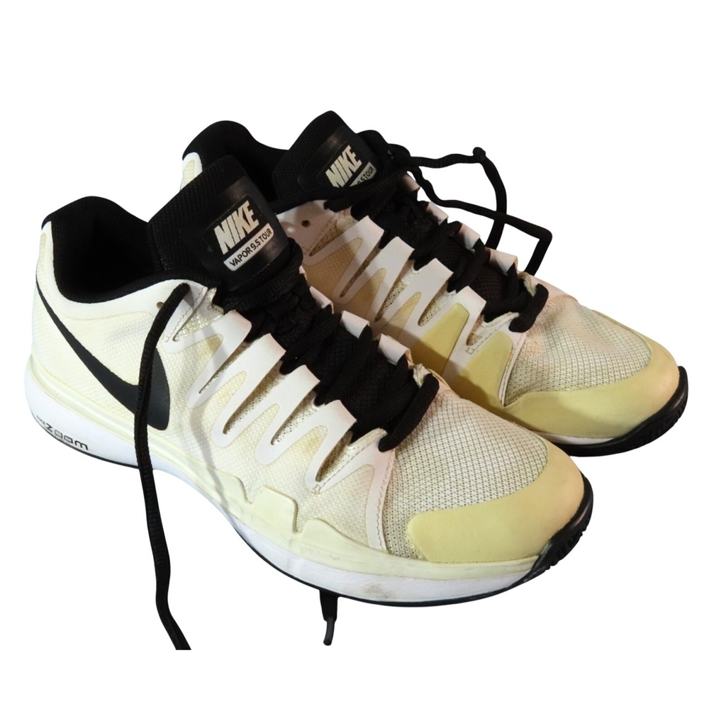 NIKE VAPOR 9.5 TOUR Sneakers White/Black 631458-101 Federer 2015 Men's 7.5 GUC